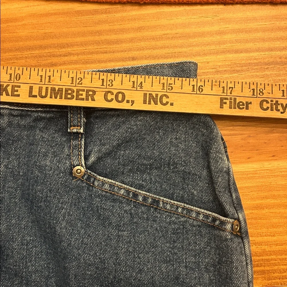 Vintage 90s USA Made Denim Midi Skirt Women 16 High Rise Blue Jean Skirt Normcor